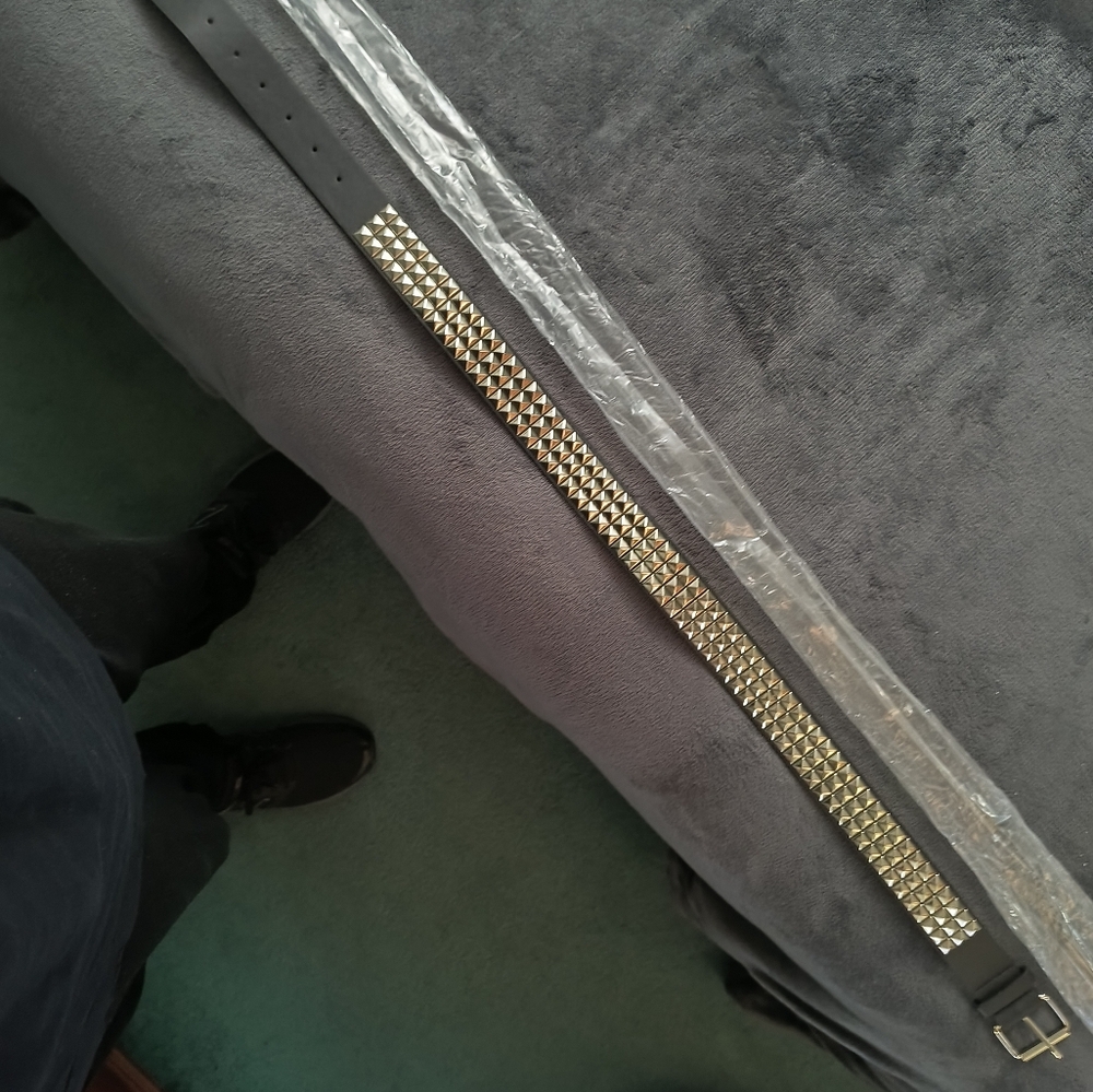 Leather studded belt
